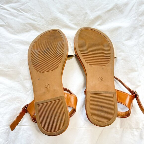 SHEIN Tan Cream Ankle Strap Open Toe Sandals Women’s Size 39 US 8 - Picture 6 of 6